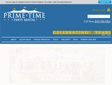Tablet Screenshot of primetimepartyrental.com